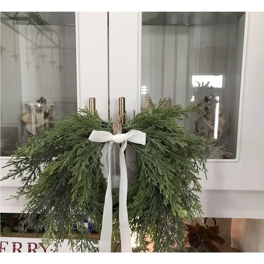 Draping Cedar Mini Christmas Wreath Green - Room Essentials™